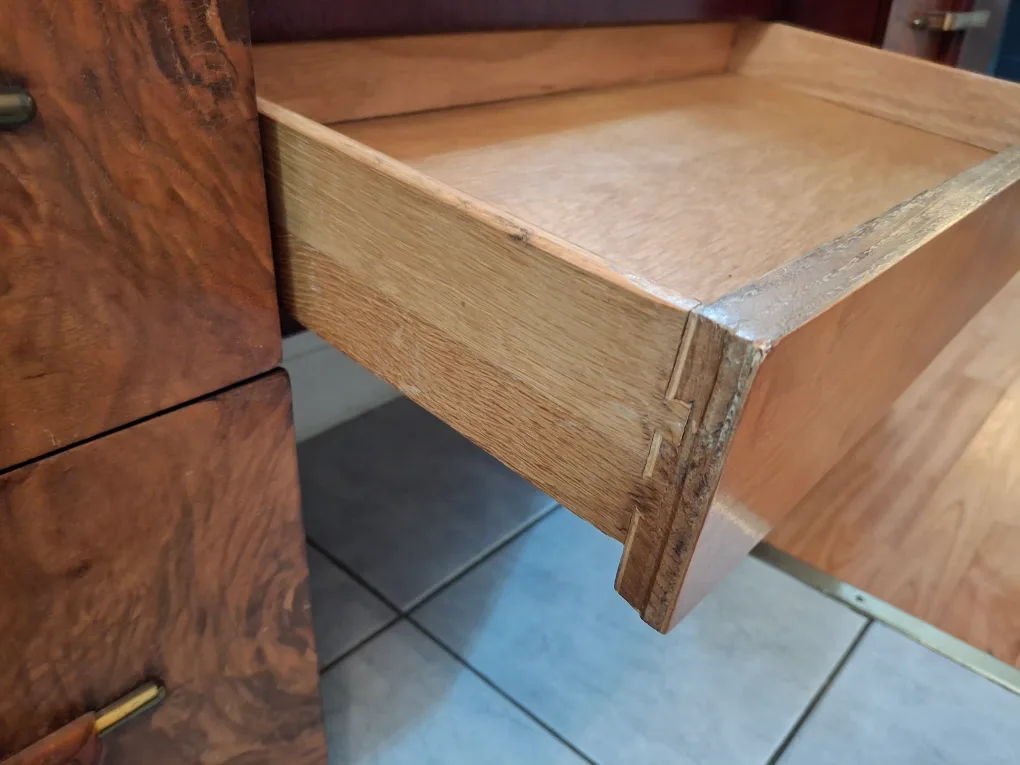 PENDING. Vintage Art Deco Vanity/Dresser with Chair image indicator(8)