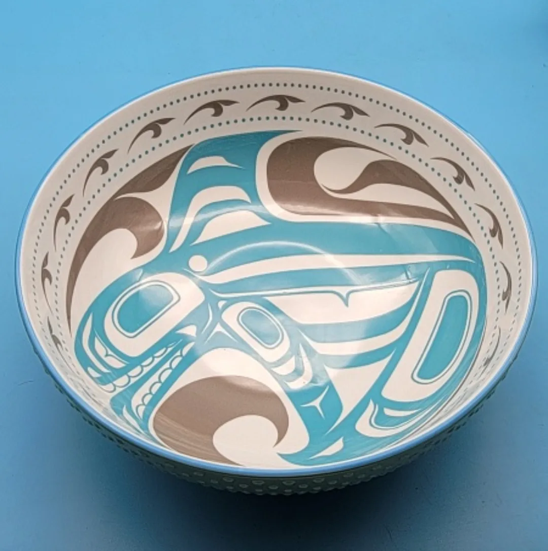 🥳VGC🤩 Serving Bowl Porcelain by Gitxsan artist Trevor Angus thumbnail