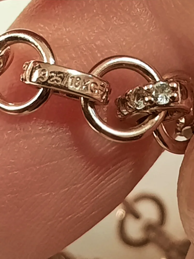 18kon 925 silver roz gold bracelet image indicator(4)