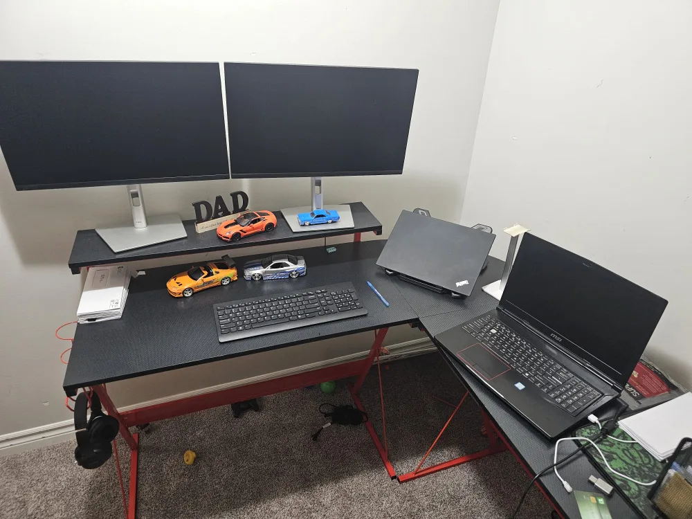 L-Shaped Gaming Desk with Monitor Stand thumbnail
