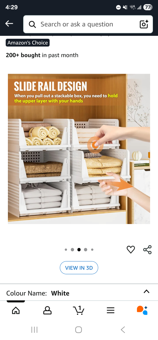*NEW* NEPROCK Plastic Storage Basket - White, 4 Pack - photo 2