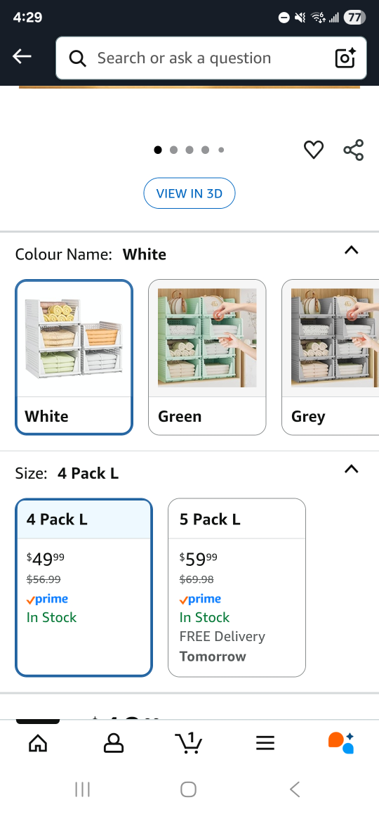 *NEW* NEPROCK Plastic Storage Basket - White, 4 Pack - photo 4
