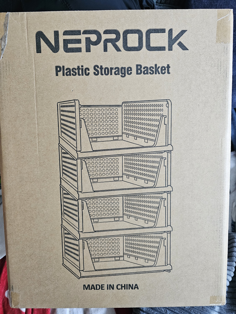*NEW* NEPROCK Plastic Storage Basket - White, 4 Pack - photo 5