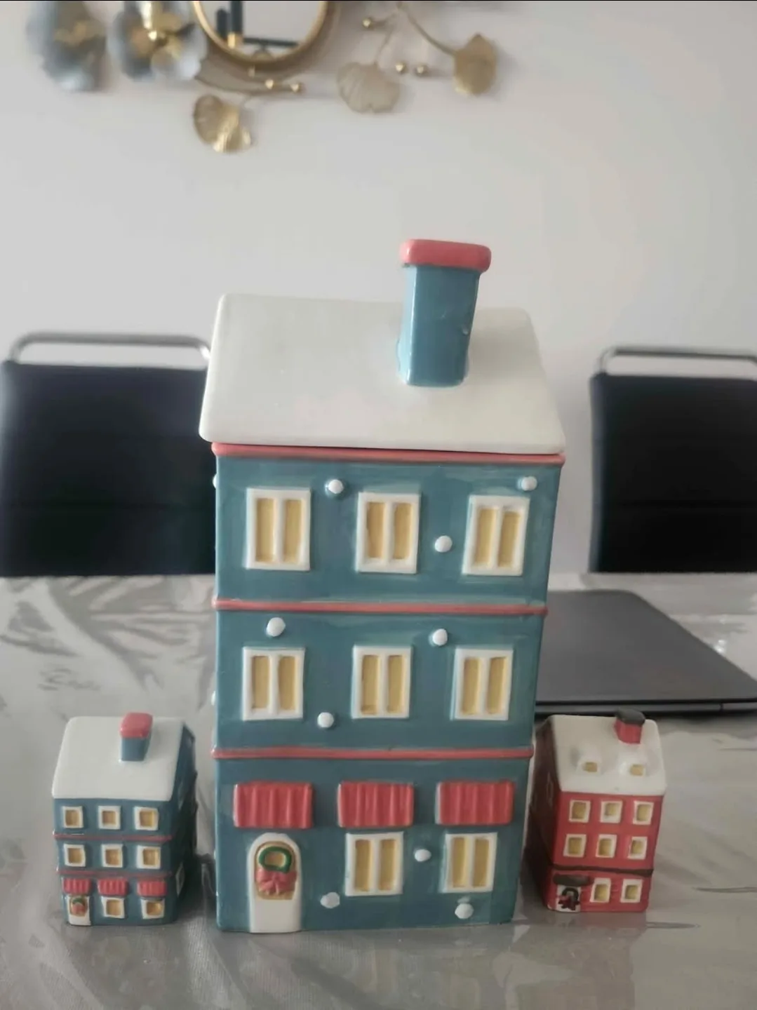 "Ceramic Christmas House Set – Cookie Jar + Salt & Pepper" image indicator(2)