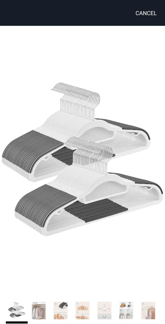 SONGMICS Pack of 50 Heavy Duty Plastic Hangers with Non-Slip thumbnail