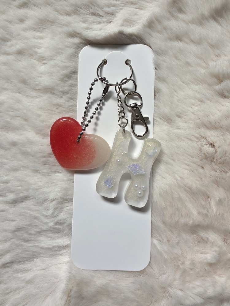 Heart & Letter 'H' Keychain