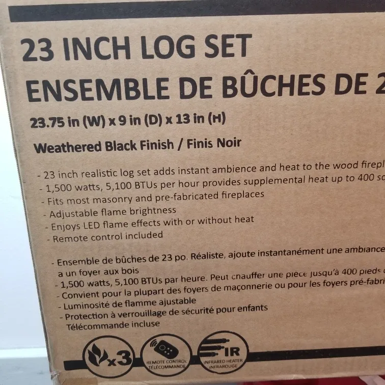 23-Inch Electric Log Set Fireplace Insert image indicator(6)