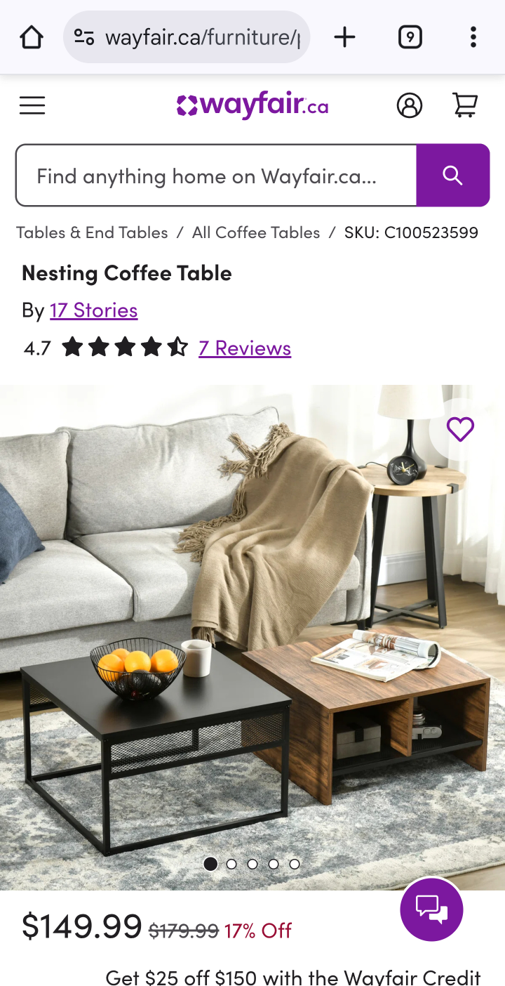 Wayfair Nesting Coffee Tables ($200 worth) - photo 3