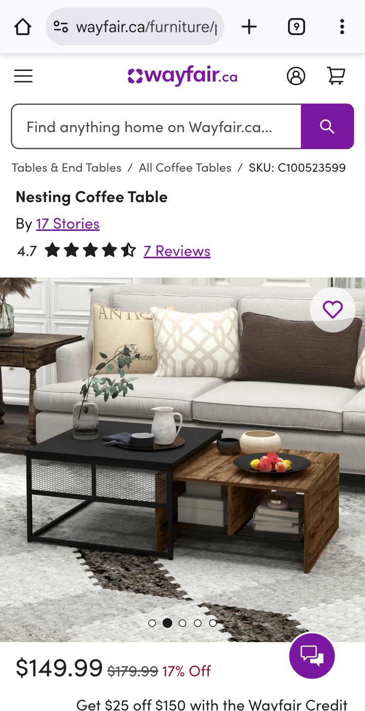 Wayfair Nesting Coffee Tables ($200 worth) - photo 4