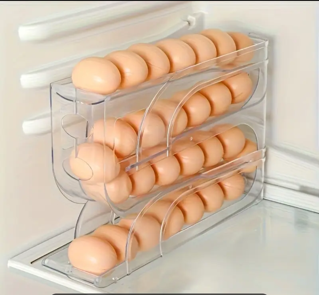 Clear Egg Storage Container and Dispenser for Fridge