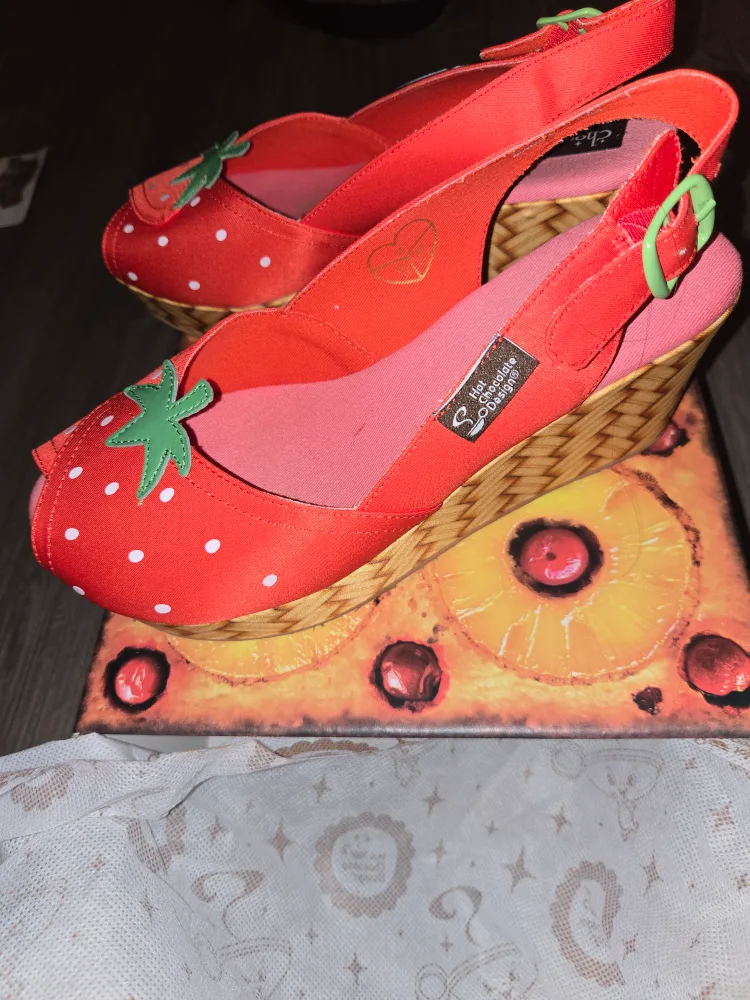 Hot Chocolate Design Chocolaticas Strawberry Wedge Shoes image indicator(7)
