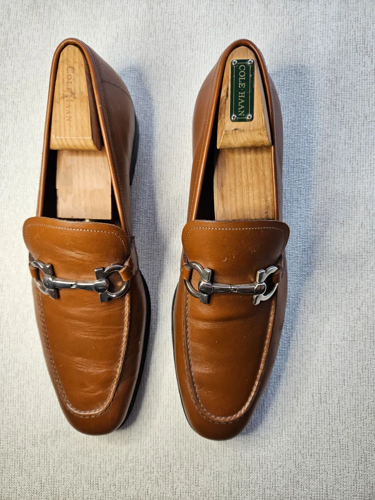 Salvatore Ferragamo Brown Leather Loafers thumbnail