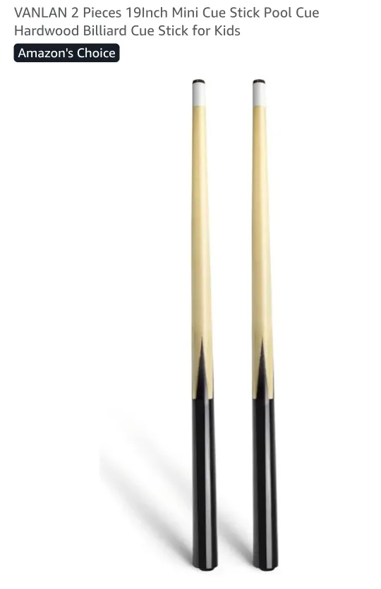 Mini Pool Cue Sticks - 19 Inch, Set of 2 thumbnail
