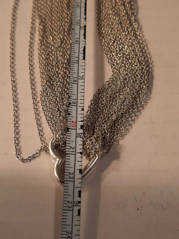 Tiffany & Co. Silver Heart Necklace, 20" image indicator(5)