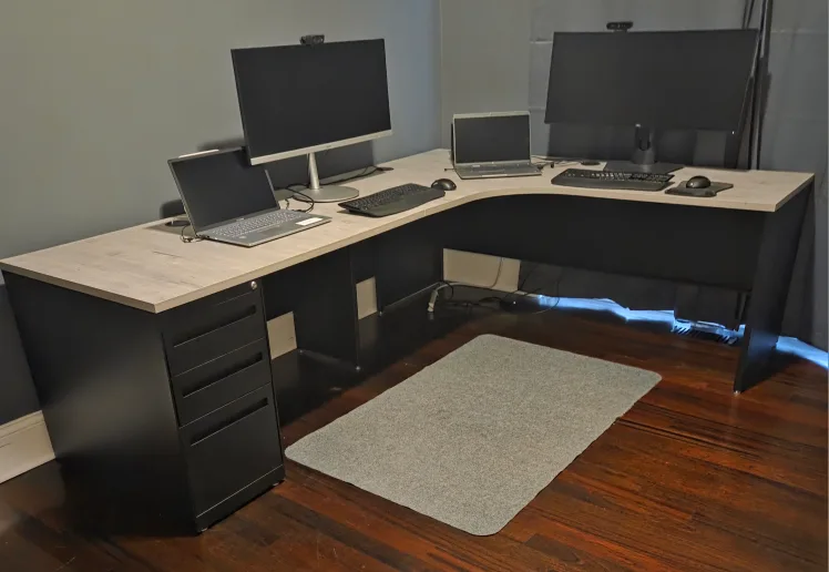 L-Shaped Office Desk with File Cabinet thumbnail