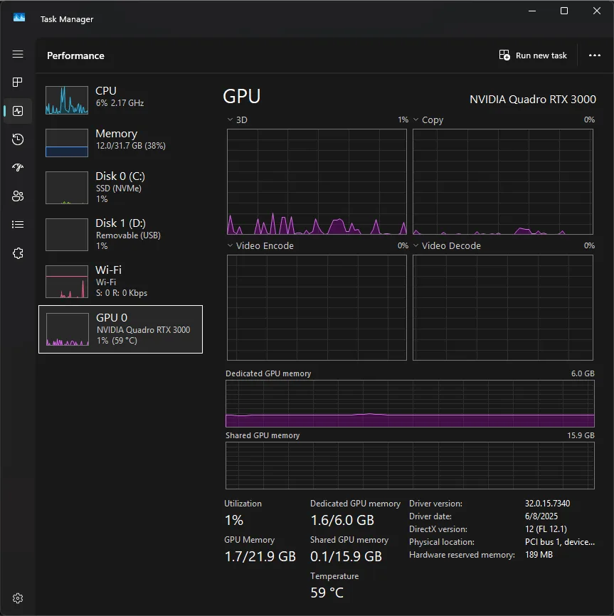 Dell Precision Laptop - i7, 32GB RAM, 1TB, Win11Pro, RTX 3000 image indicator(5)