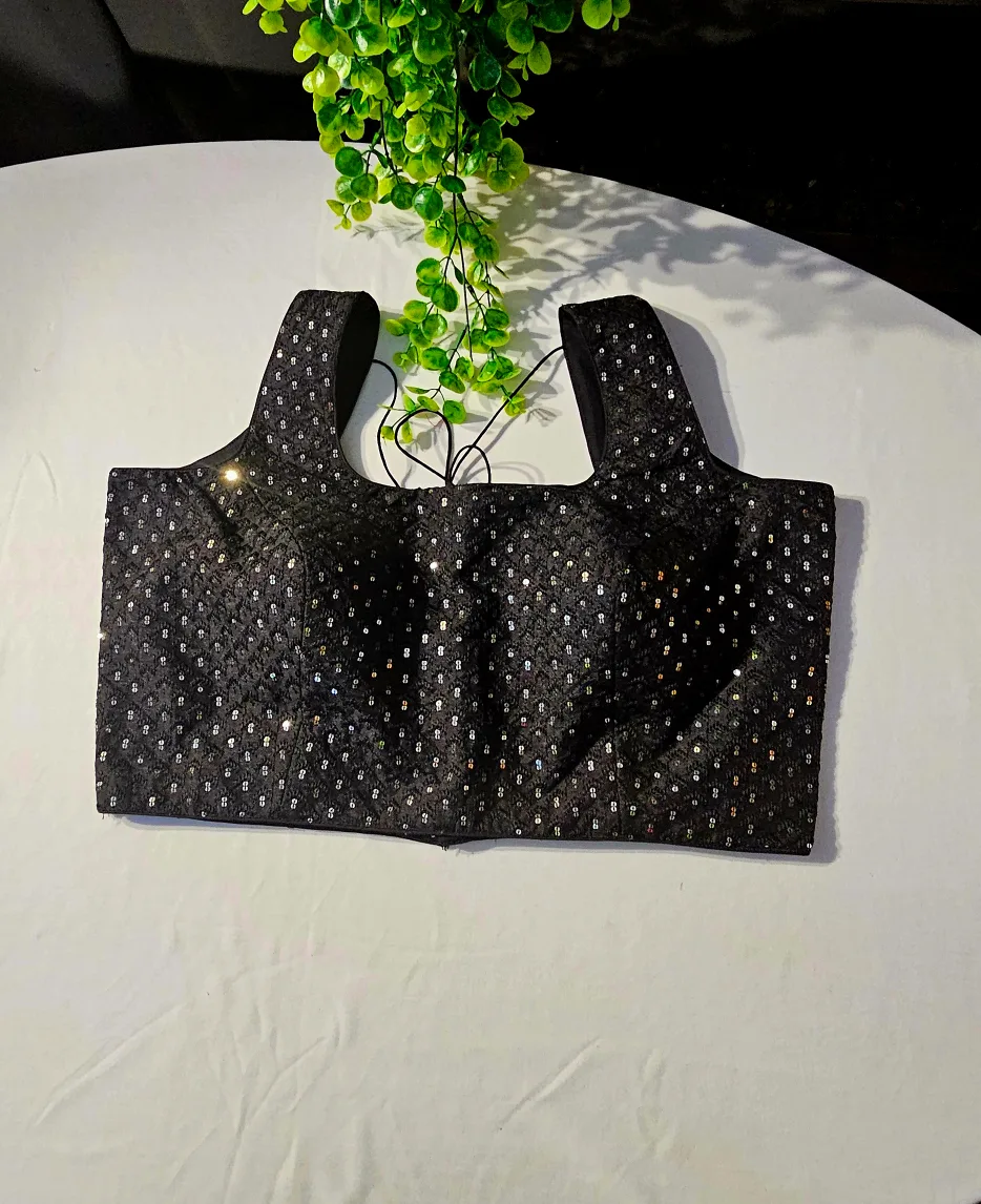 Black Sequin Blouse size 40 to 44 thumbnail