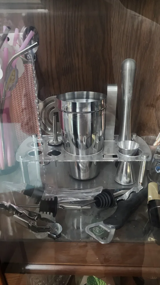Bar tools and cocktail glasses, crystal. thumbnail