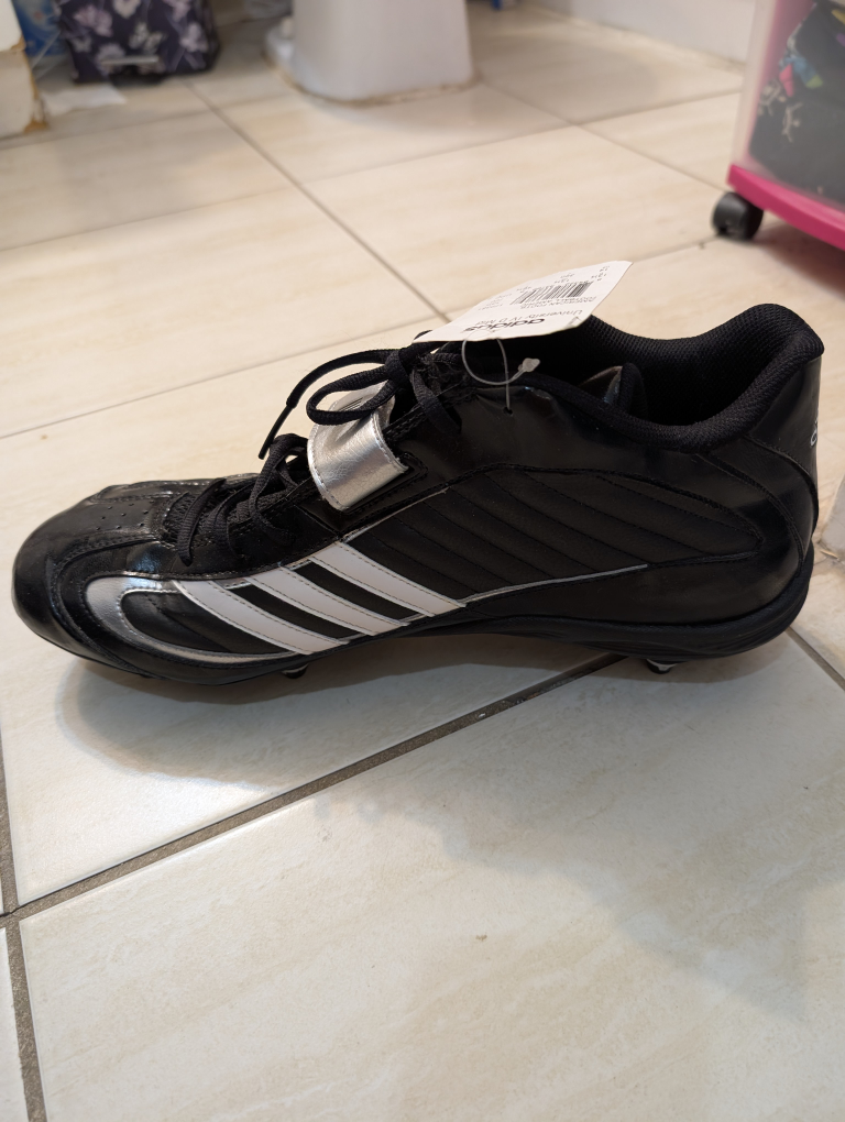 Adidas University Mid Football Cleats Shoes-Black & Silver-New - photo 5