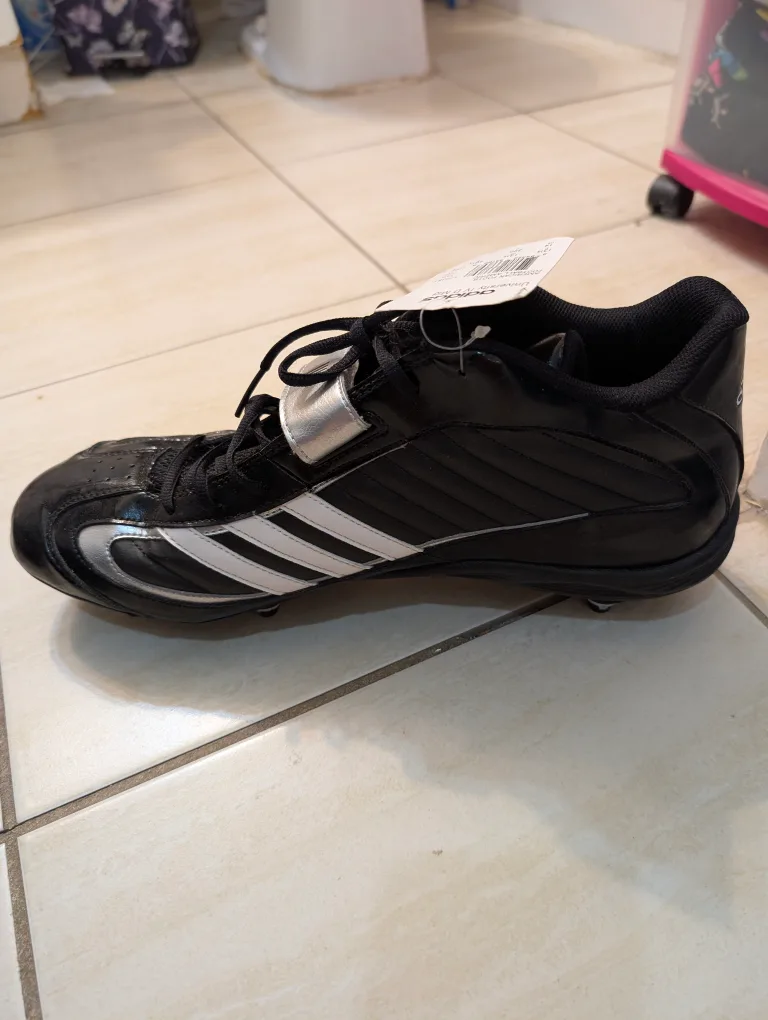 Adidas University Mid Football Cleats Shoes-Black & Silver-New image indicator(5)