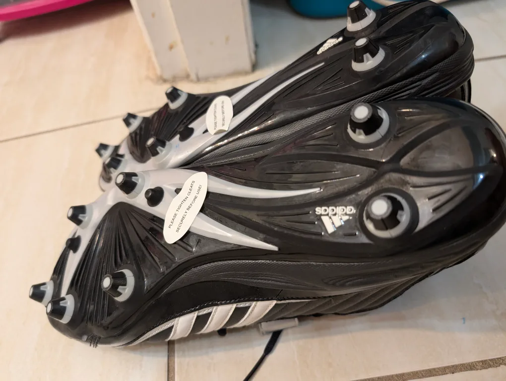 Adidas University Mid Football Cleats Shoes-Black & Silver-New image indicator(8)