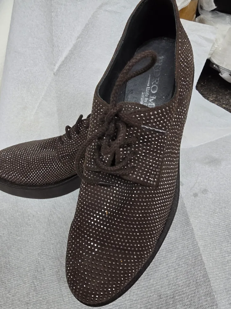 PEDRO MIRALLES Brown Embellished Oxfords women's shoes size 9 image indicator(4)