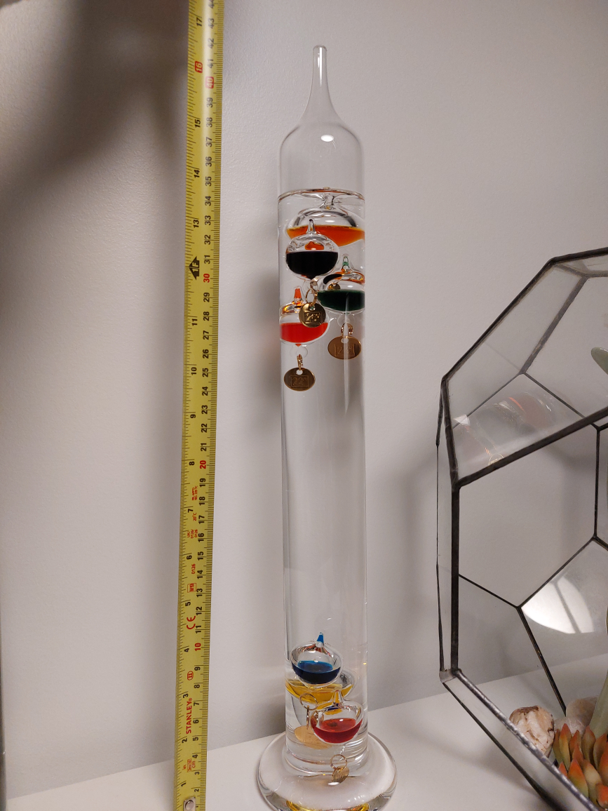 🧡 17" tall colorful aesthetic Galileo thermometer - photo 2