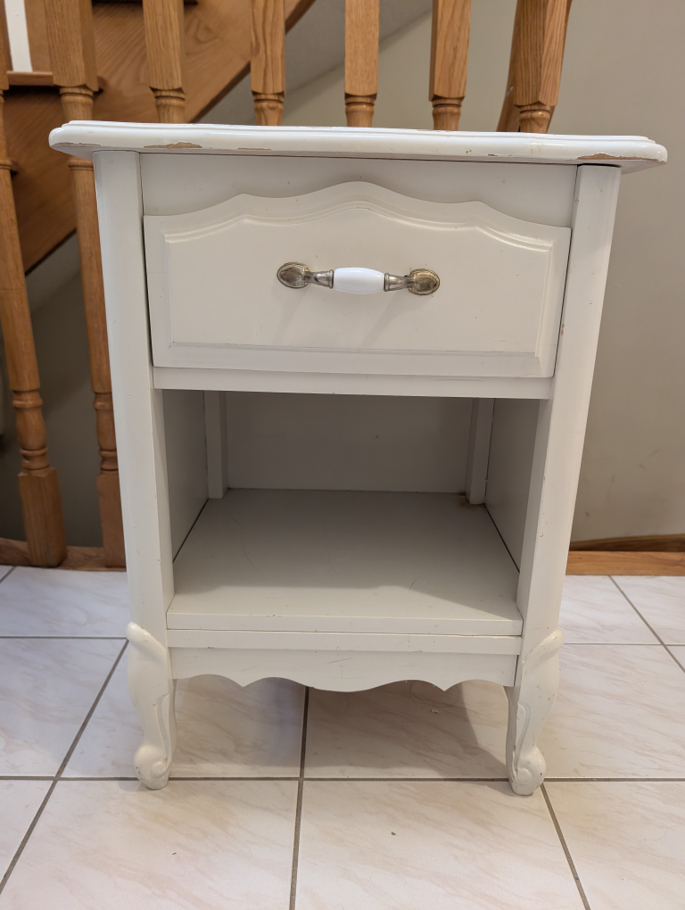 White Wooden Nightstand - Made in Canada - photo 2