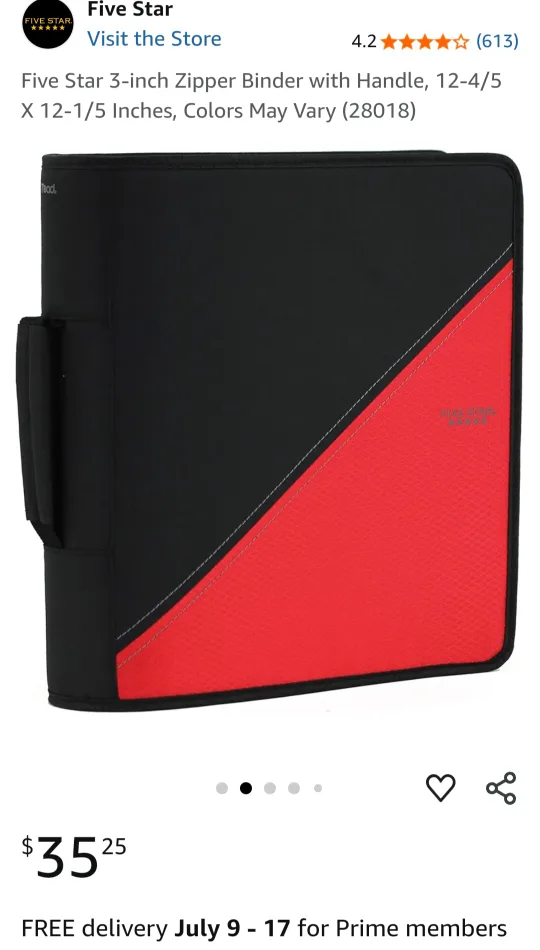 Five Star 3-inch Zipper Binder thumbnail