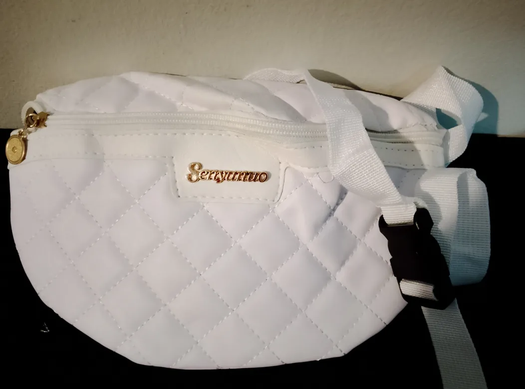 New Sengumuuo White Quilted Belt Bag thumbnail