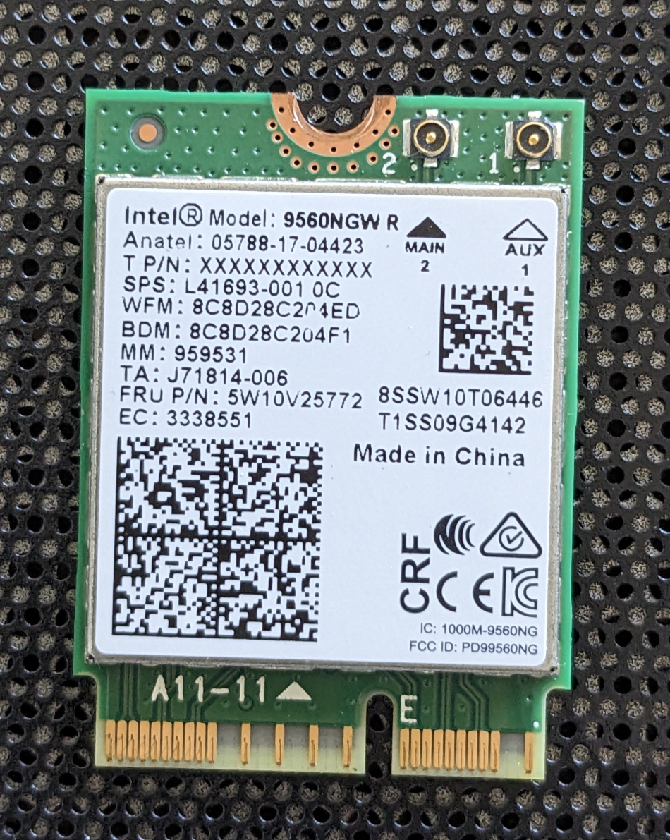 L41693-001 - Intel 9560NGW Wireless-AC 9560 WLAN Bluetooth Card