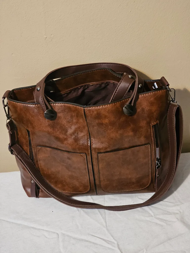 Brown Tote Bag with Shoulder Strap thumbnail