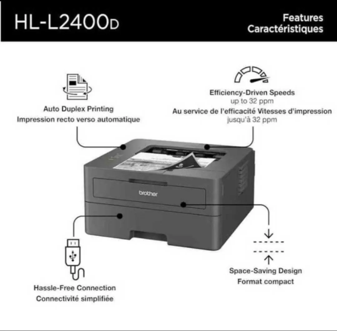 Brother HLL2400D Monochrome All-In-One Laser Printer image indicator(6)