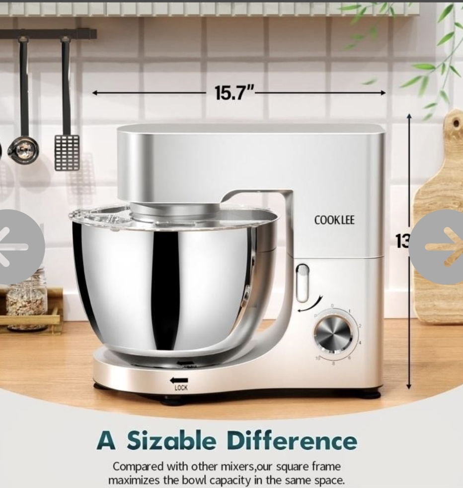 COOKLEE Stand Mixer - Silver - photo 3