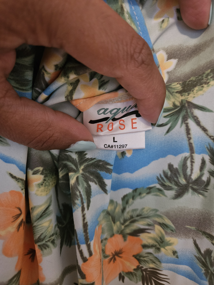 Aqua Rose Floral One Piece Swimsuit - Size L - photo 3