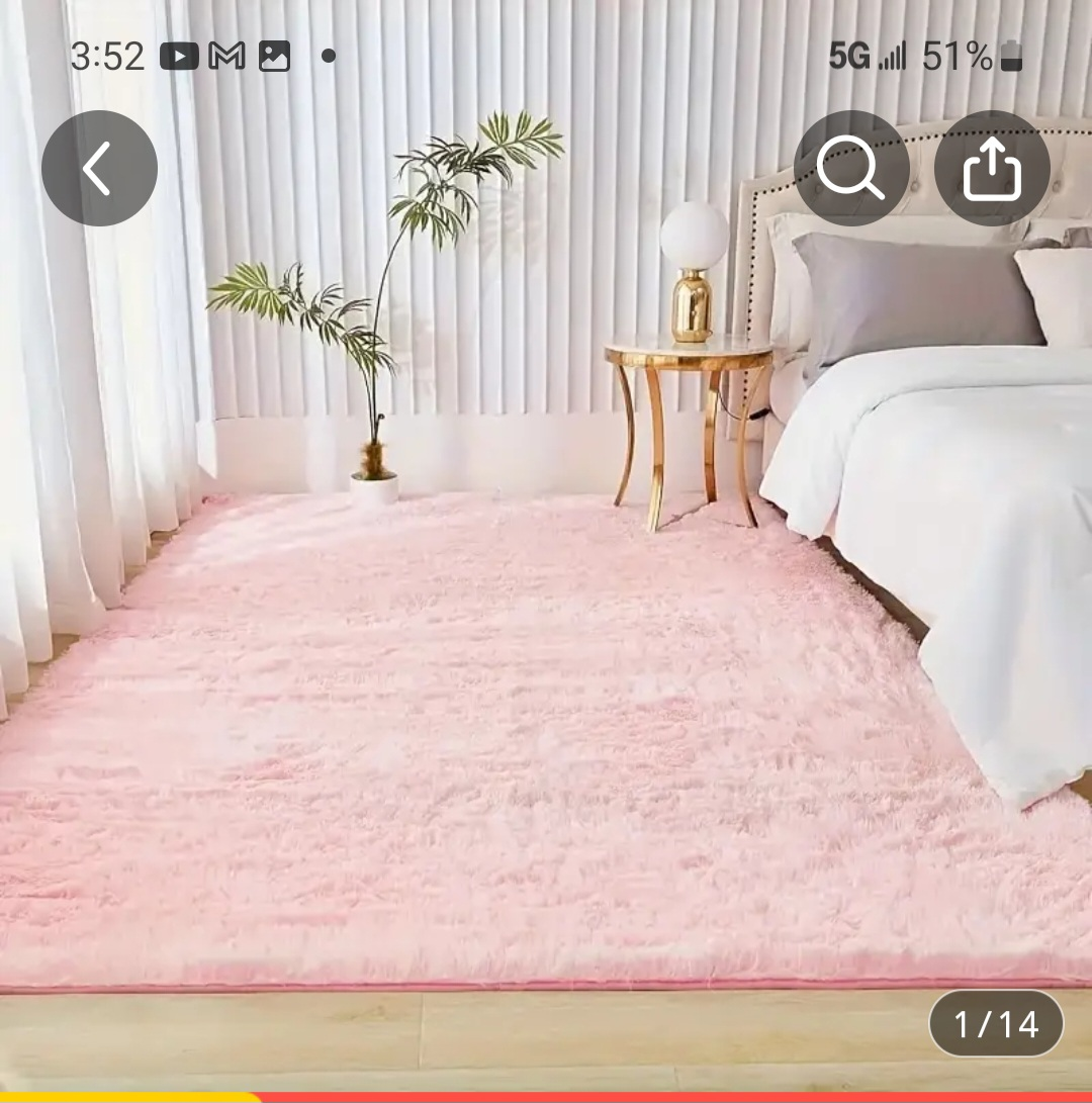 Pink Fluffy Area Rug - Soft & Cozy!