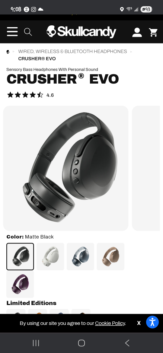 Skullcandy Crusher EVO Matte Black Headphones - photo 5