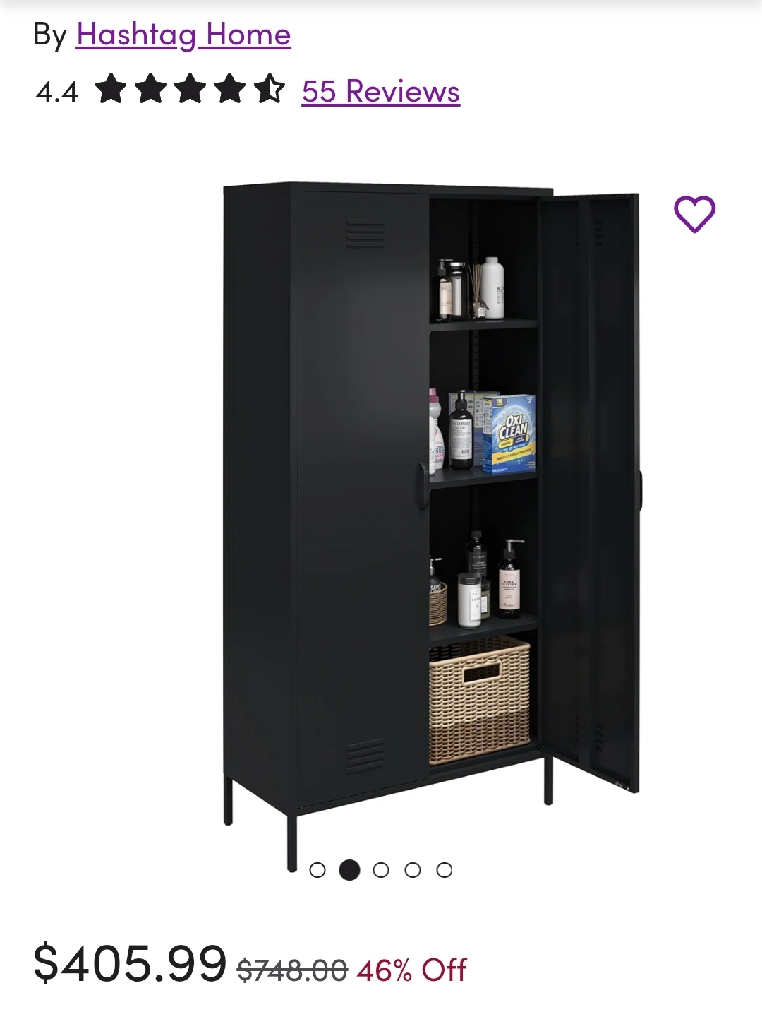 Hashtag Home Black Metal Locker