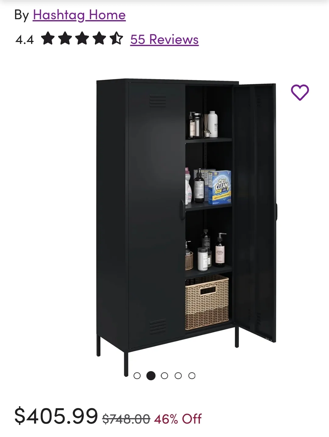 Hashtag Home Black Metal Locker