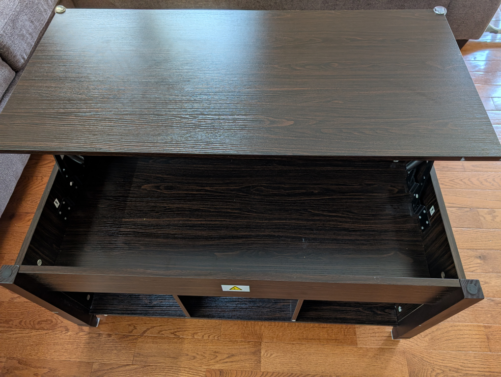 Lift Top Coffee Table with Hidden Storage Compartment & Shelf - photo 4