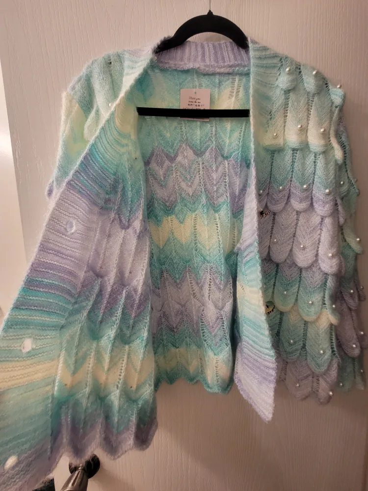 Pastel Feather Knit Cardigan image indicator(6)