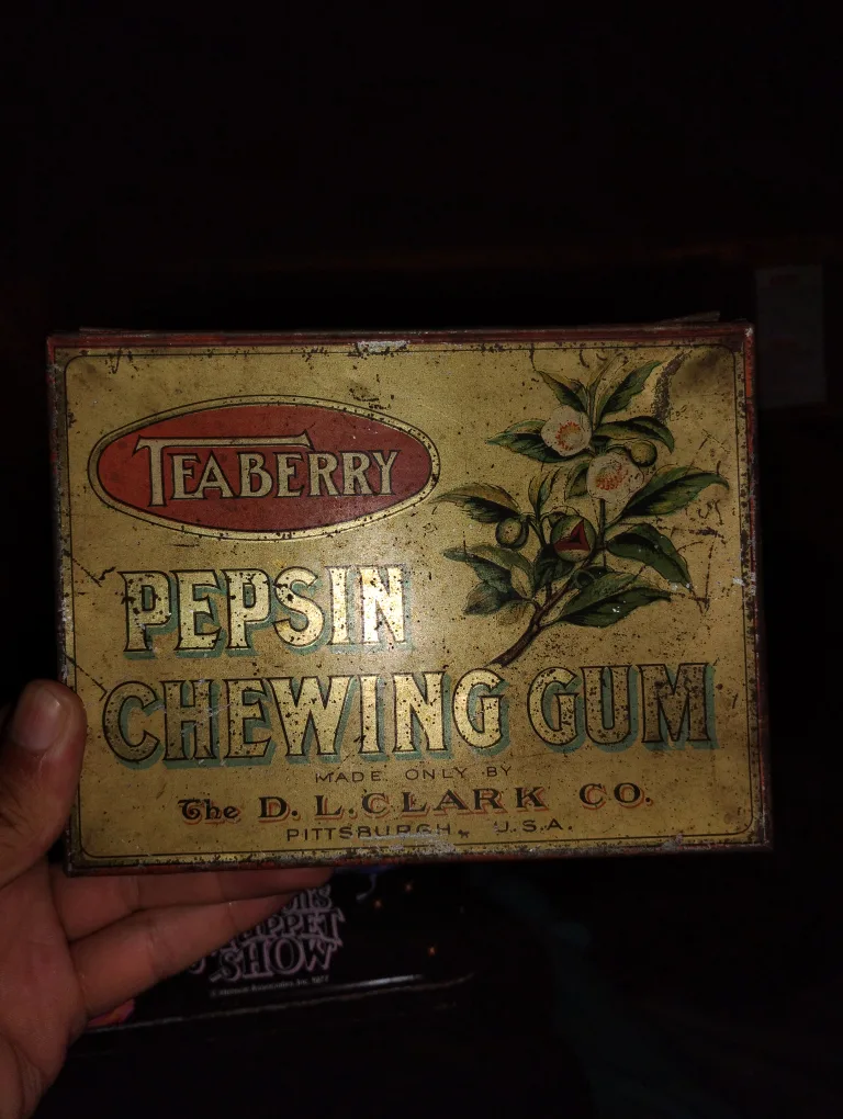 Vintage Teaberry Pepsin Chewing Gum Tin thumbnail