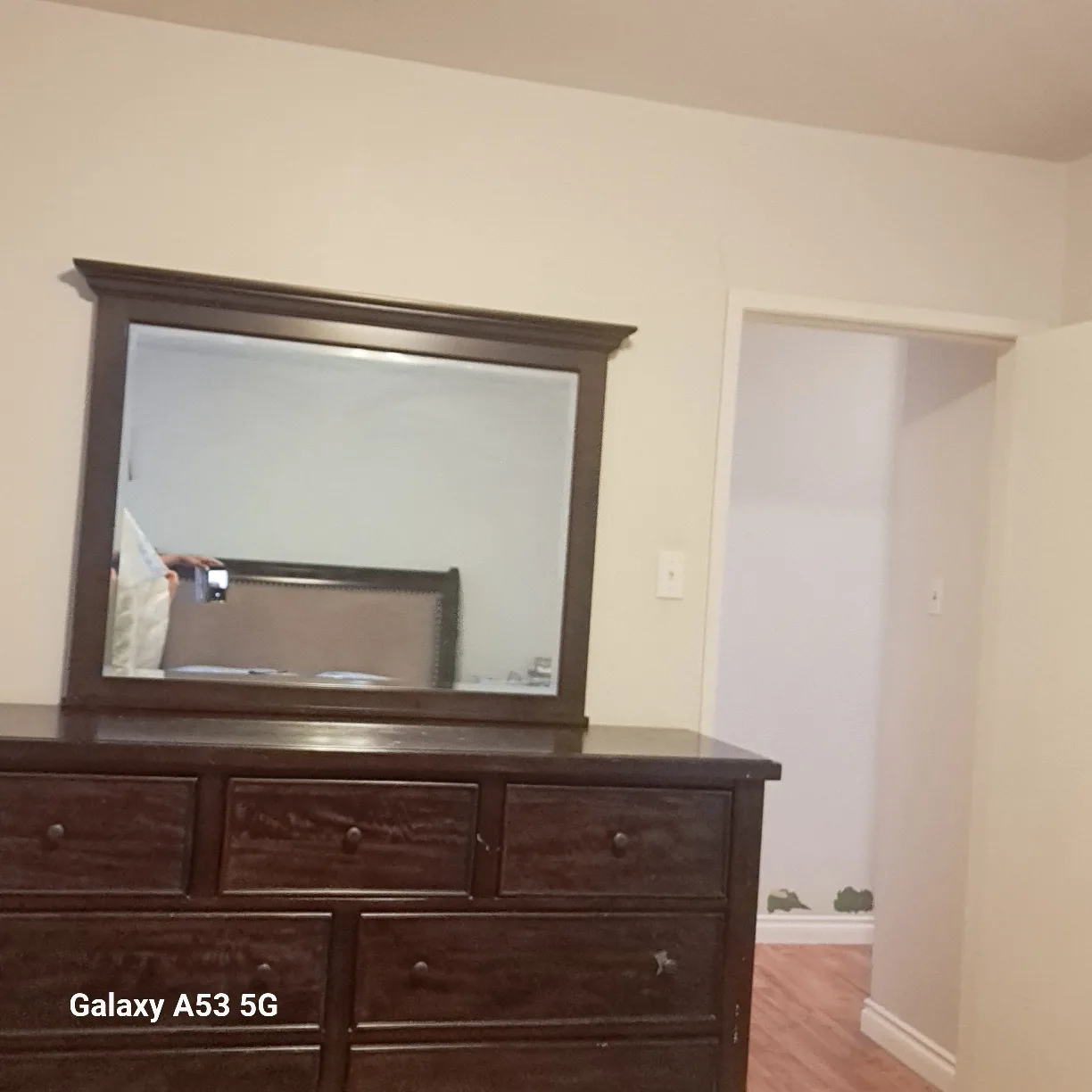 Bedroom Set - Bed Frame, Dresser, and Mirror thumbnail