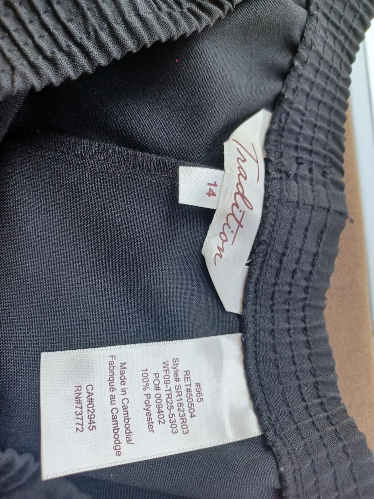 Tradition Black Pants Size 14 image indicator(2)