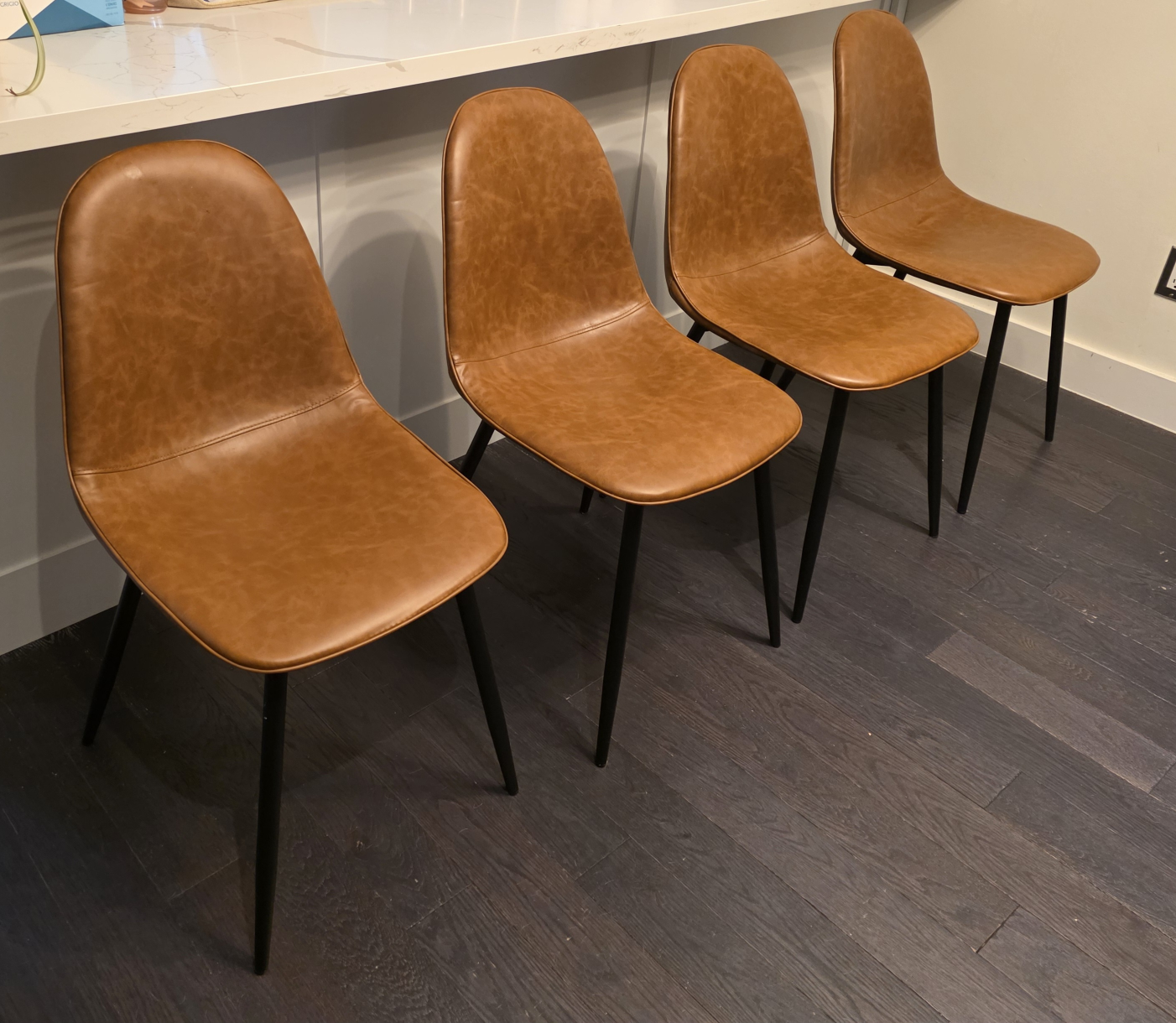 Set of 4 Faux Leather Dining Chairs
