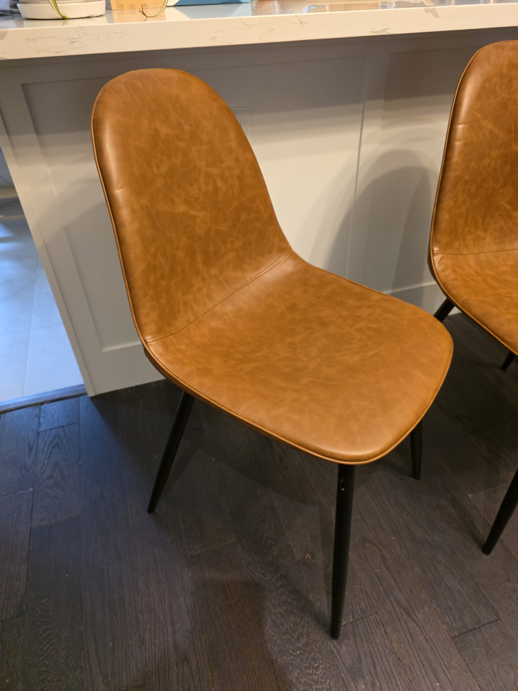 Set of 4 Faux Leather Dining Chairs - photo 2