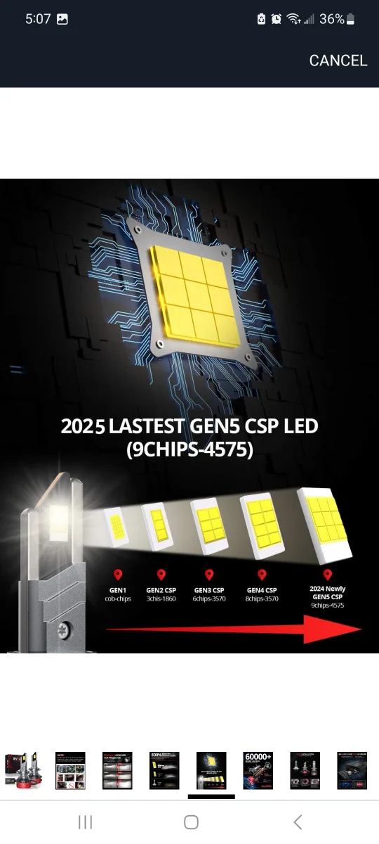 SNGL H7 LED Headlight Bulbs 2 pack - New image indicator(6)