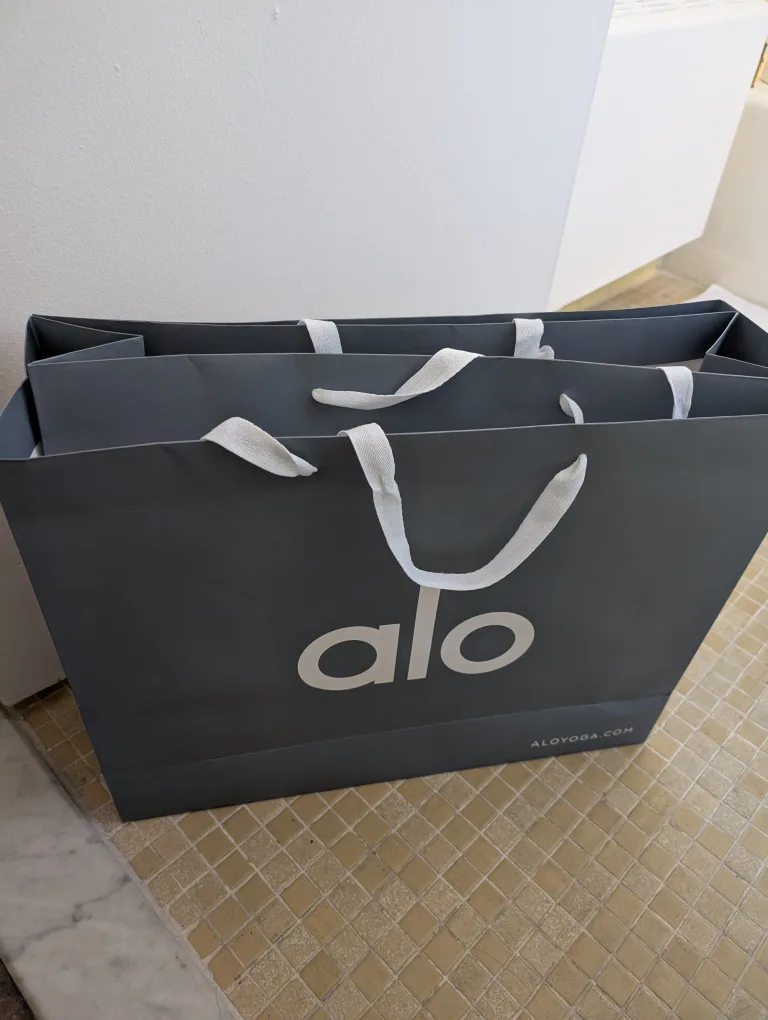 Alo Yoga Gray Paper Shopping Bag thumbnail