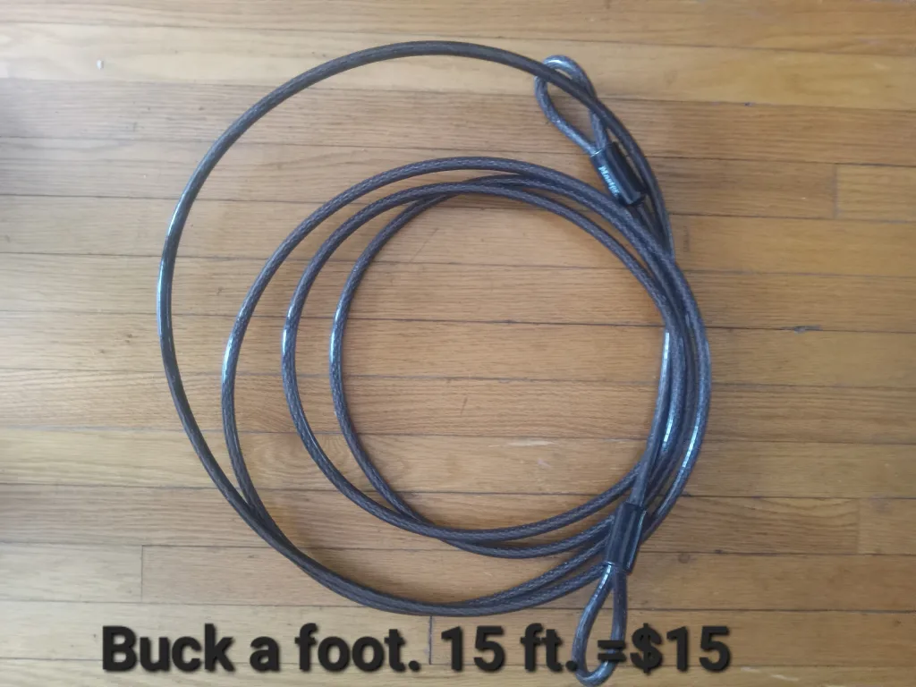E Bike security cable . 15ft. thumbnail