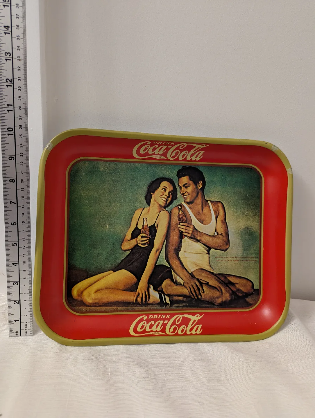Vintage 1970s Coca-Cola Serving Tray Johnny Weismuller thumbnail